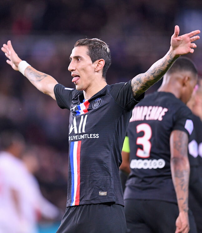 Di Maria was on target as PSG routed Montpellier 5-0.