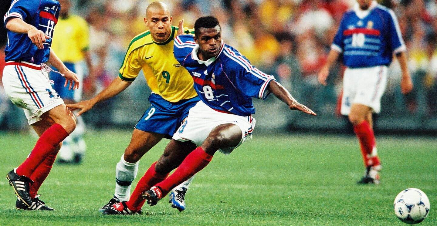 Ronaldo, Marcel Desailly, Brazil, France