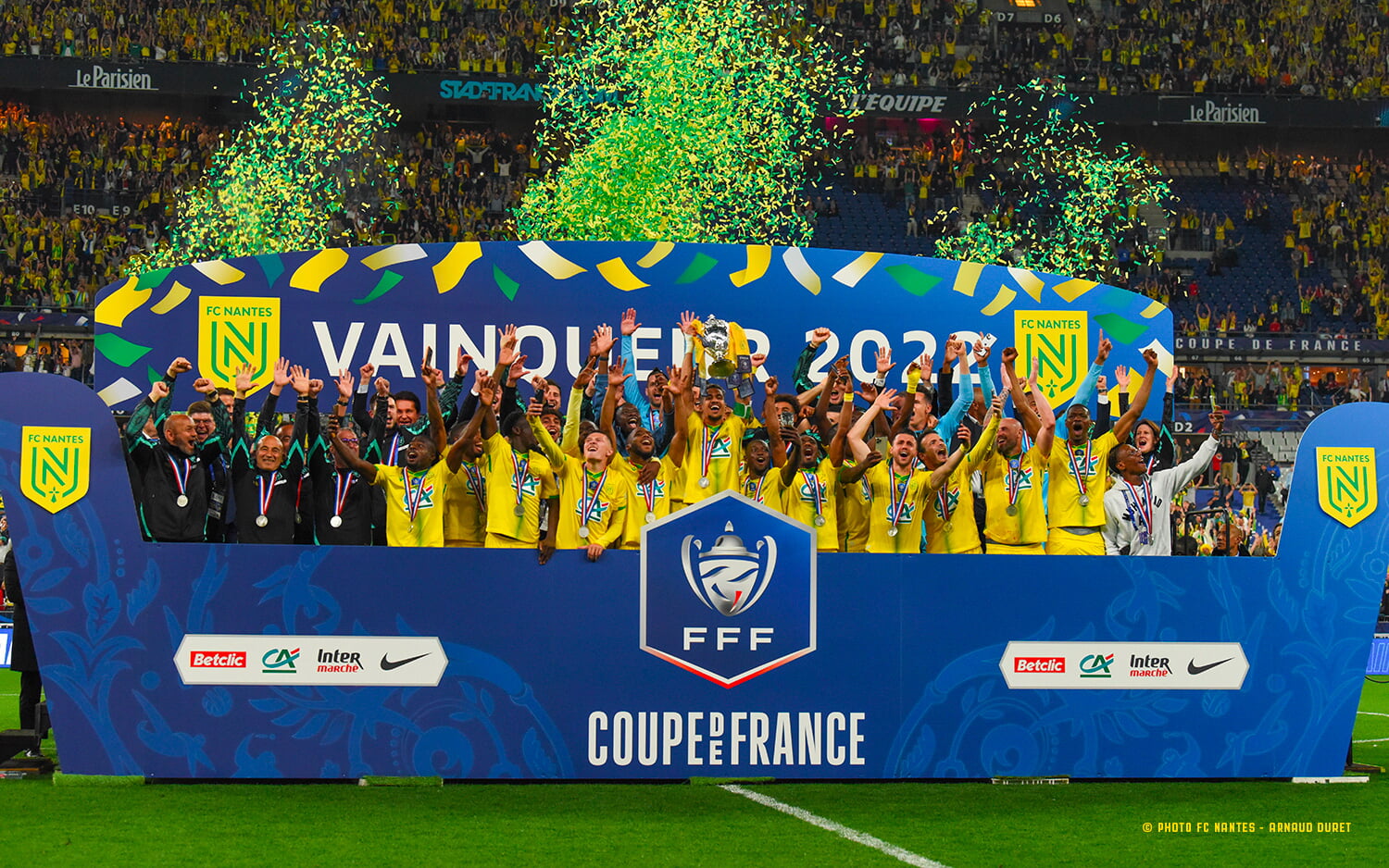 Nantes celebrating their last Coupe de France title