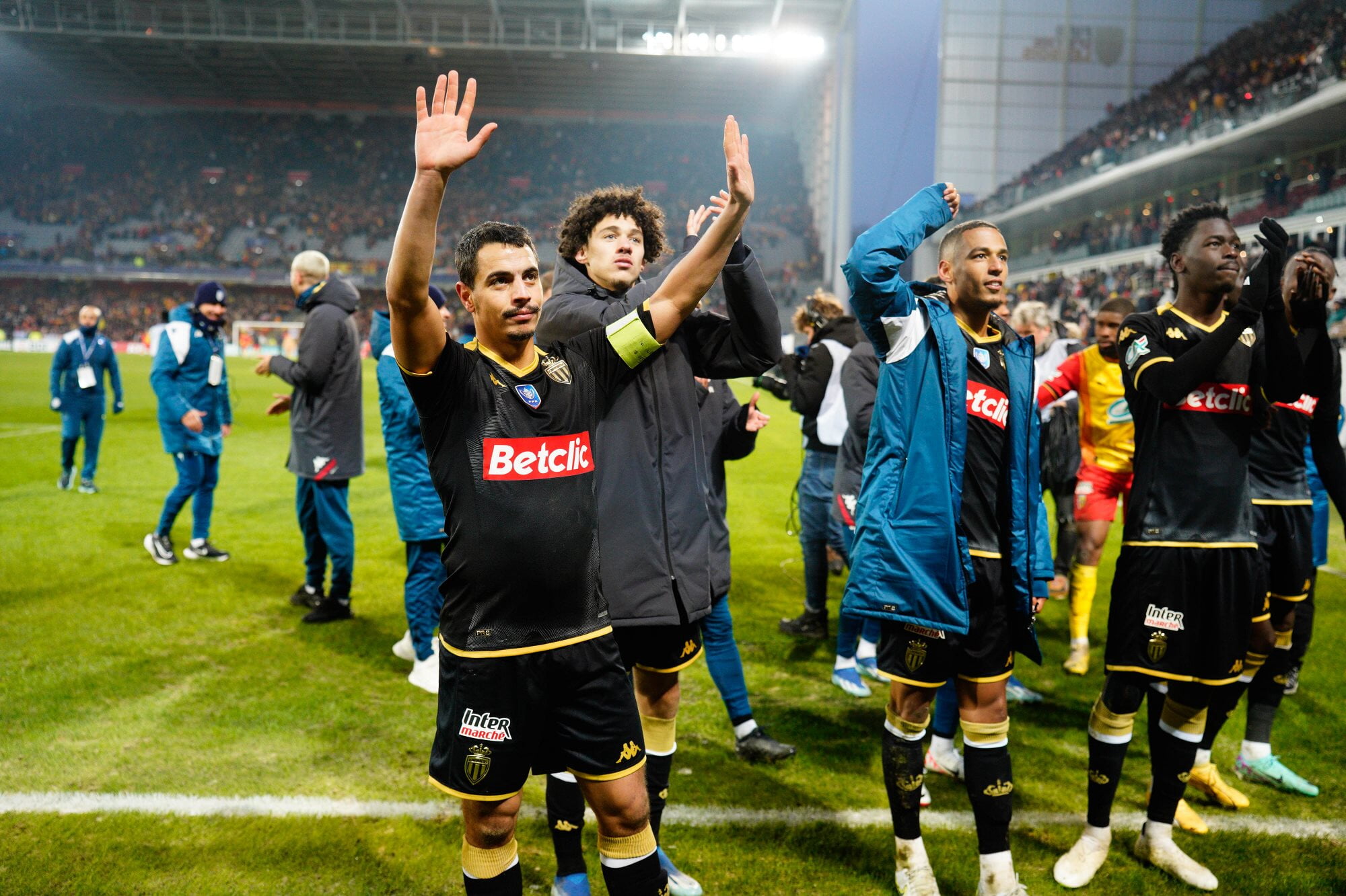 Wissam Ben Yedder and AS Monaco acknowledge their fans after their Coupe de France win