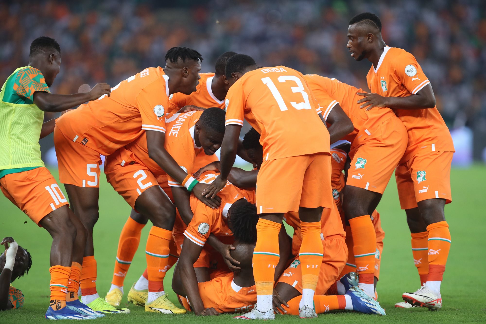 Ivory Coast celebrating