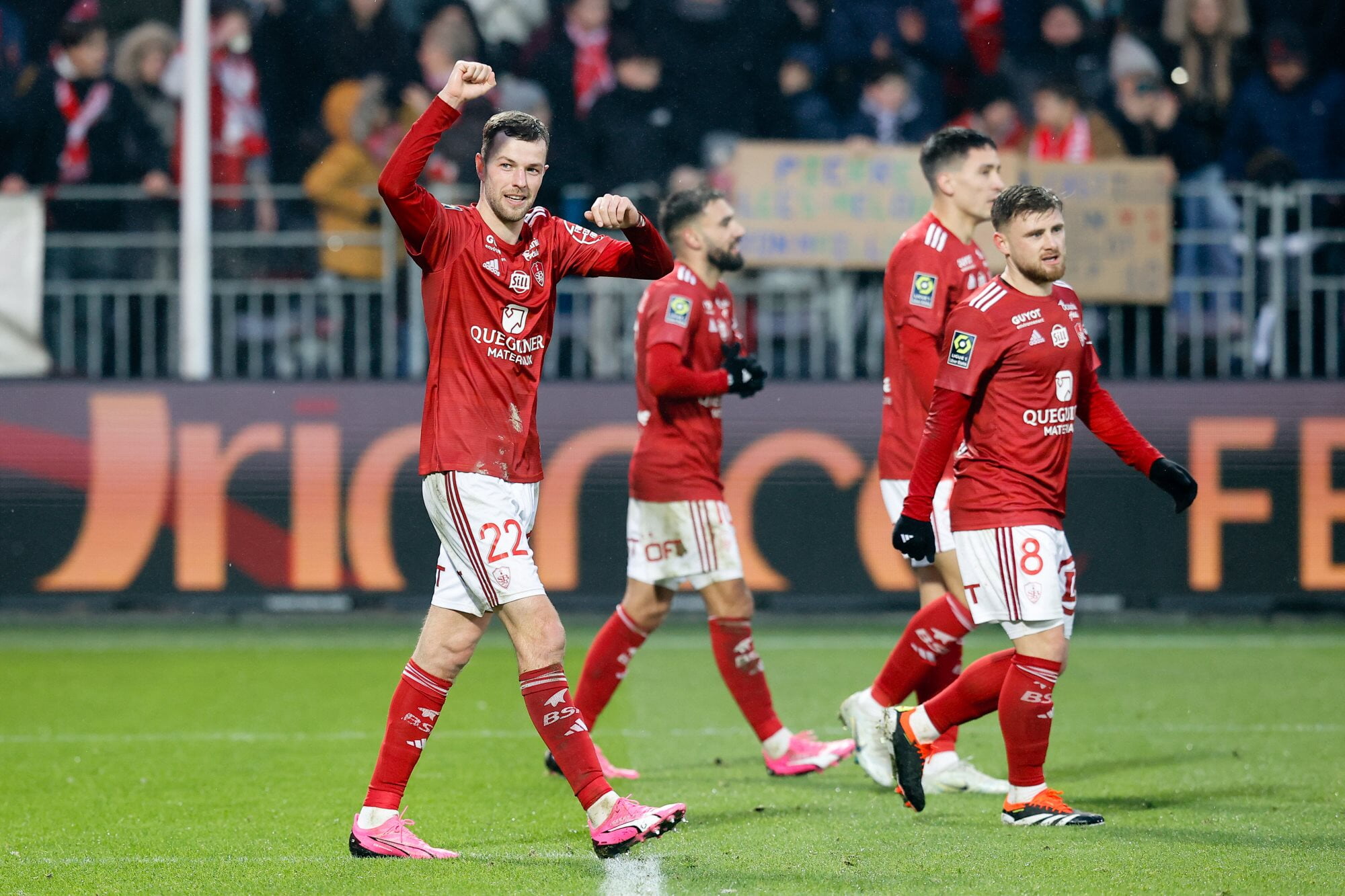 Stade Brestois' Jérémy Le Douaron celebrates