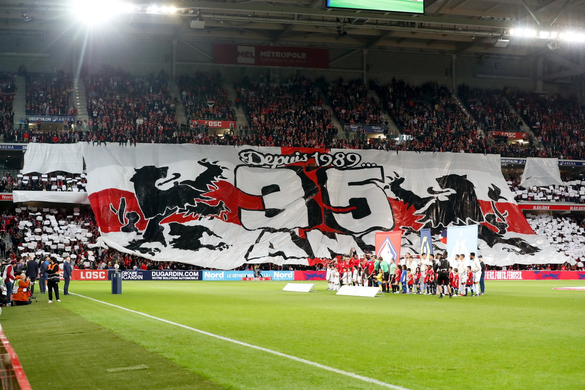 A tifo at Lille's home ground