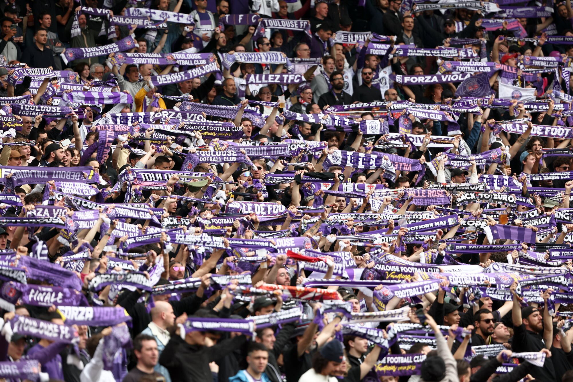 Fans cheer on Toulouse FC 